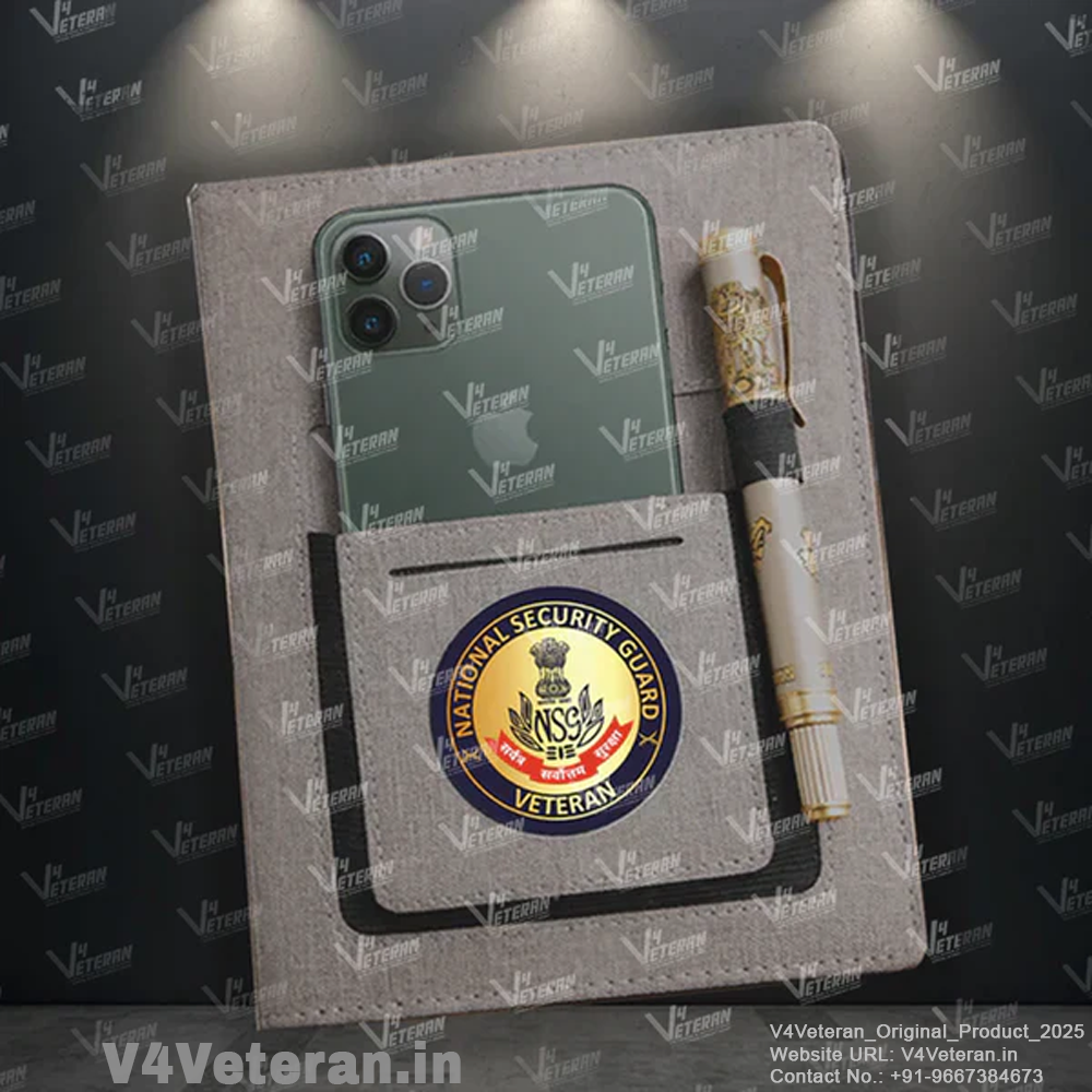 Classic NSG (Veteran) Office Notebook with Phone–Card Pocket & Elastic Pen Loop