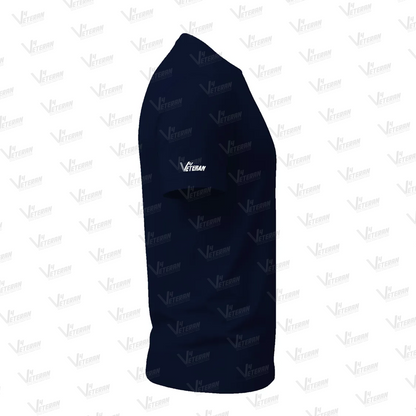 Navy Veteran Anchor Emblem T-Shirt – Black Round Neck