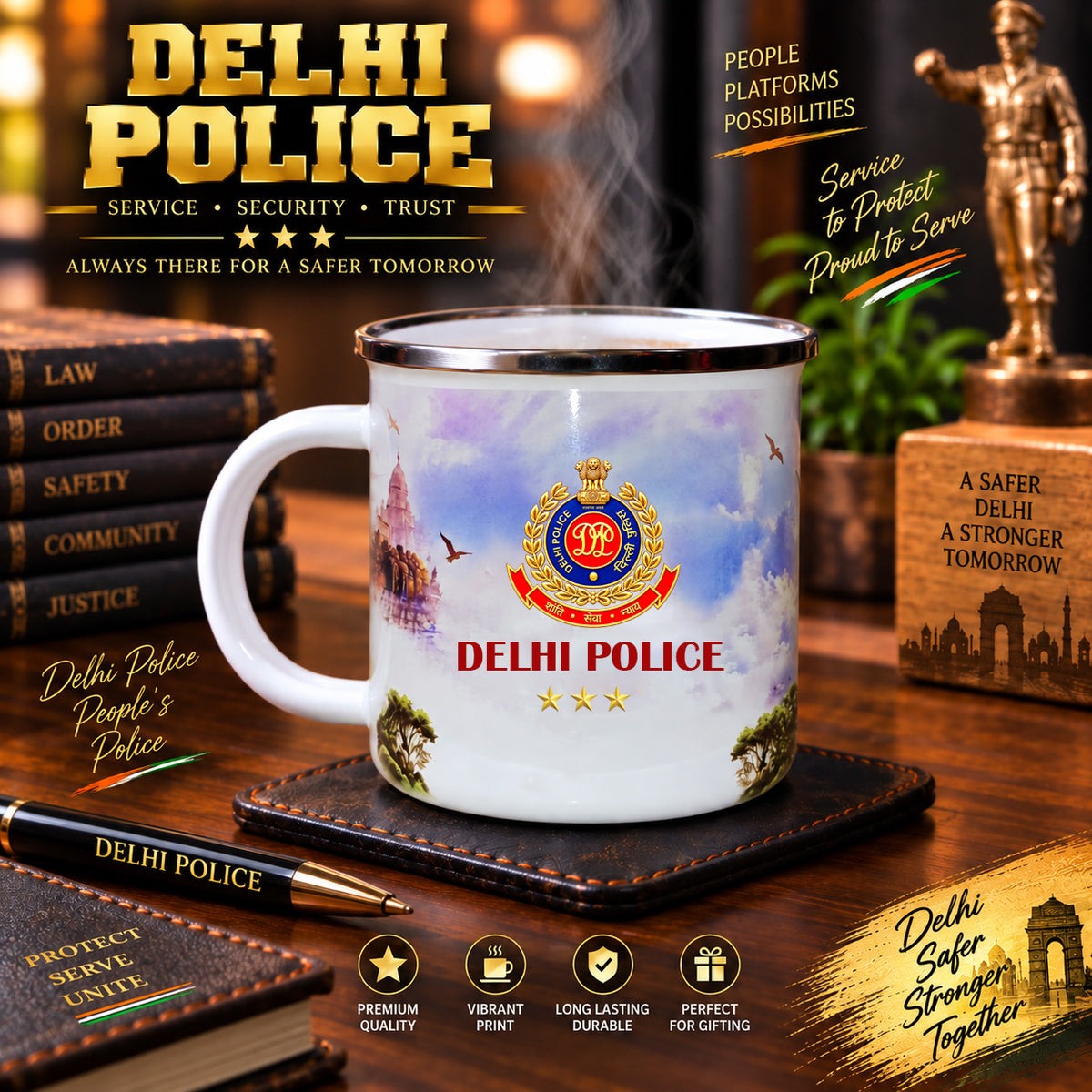 Delhi Police Steel Mug