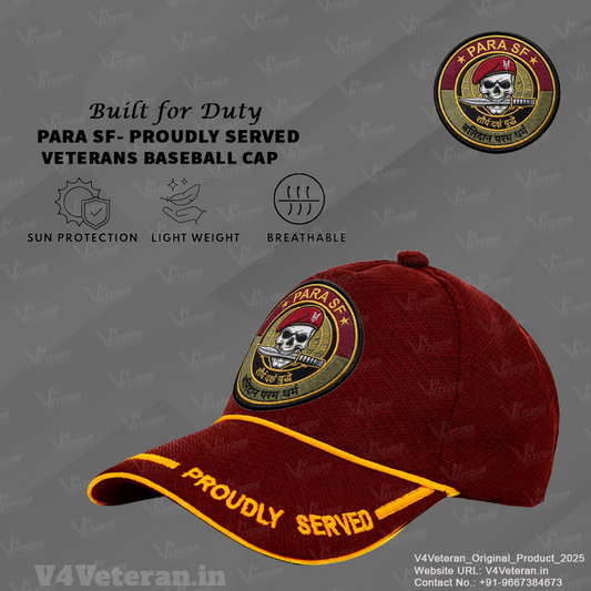 Para SF-Proudly Served (Maroon) Veterans Baseball Cap