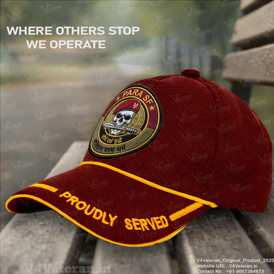 Para SF-Proudly Served (Maroon) Veterans Baseball Cap