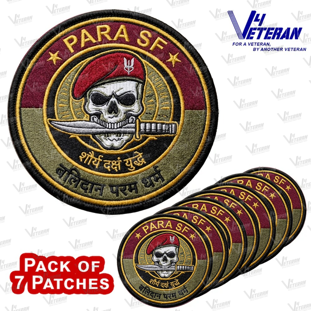 Para SF Iron-On Woven/ Embroidered Patches (DIY) for T-Shirts, Bags, Tracksuits & Waistcoats (Pack of 7)