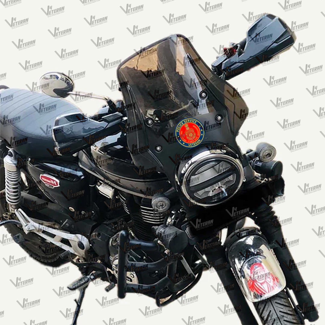 Police Service Veteran Car & Bike Stickers – 4 Inside Glass for Cars + 3 Back Gumming for 2-Wheelers (7 pcs)