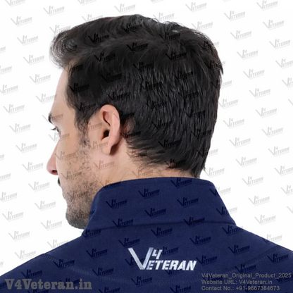 Police Service Jacket (Zipper, Cotton Fleece 340GSM) for Veterans (Blue)