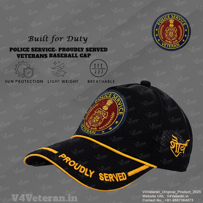 Police Service-Proudly Served (Black) Veterans Baseball Cap
