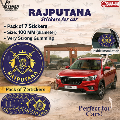 RAJPUTANA Windshield Front Gumming Vinyl Stickers/Decals for Inside Pasting (Pack of 7)
