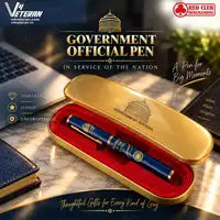 Premium Government Official Blue & Gold Pen