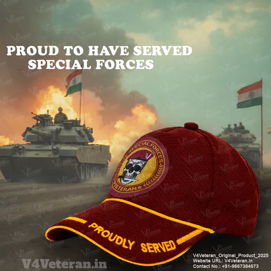 Special Forces-Proudly Served (Maroon) Veterans Baseball Cap