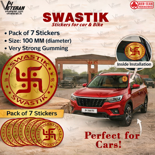 SWASTIK Windshield Front Gumming Vinyl Stickers/Decals for Inside Pasting (Pack of 7)